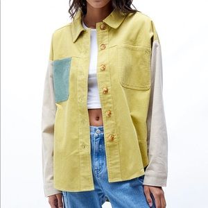 LA Hearts Green Two-Tone Corduroy Shacket from PacSun